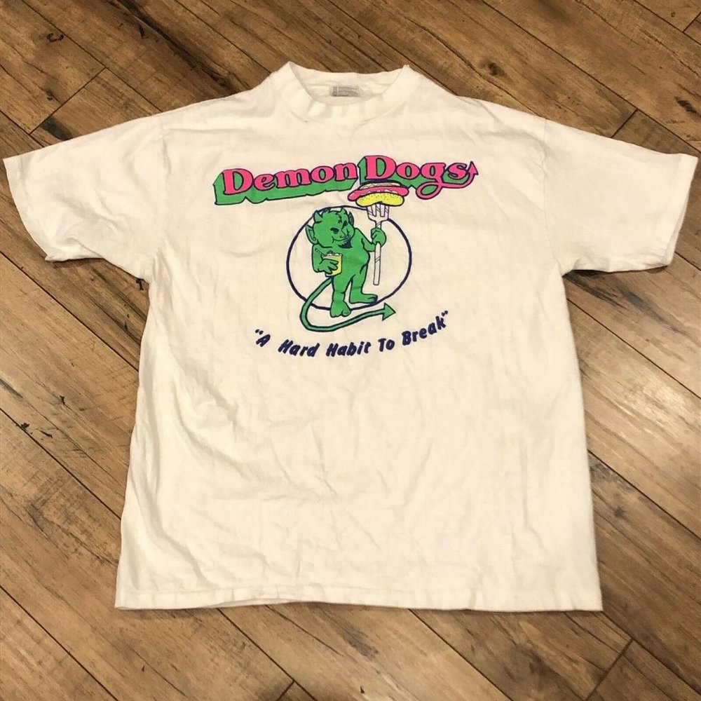 Vintage 90s Demon Dogs Chicago T-Shirt Rare